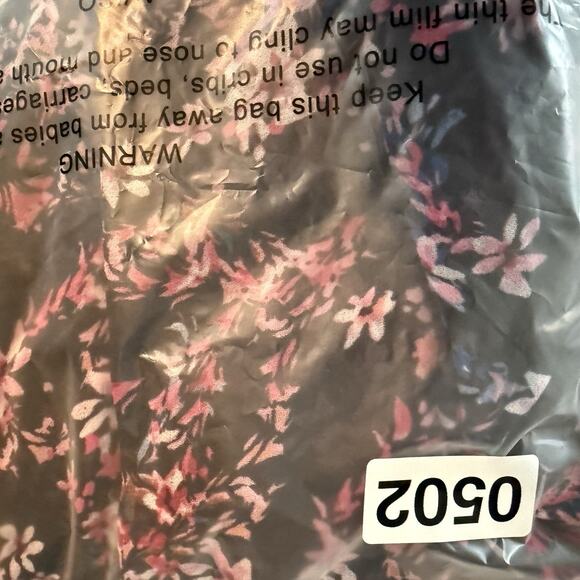 Misa Los Angeles Long Sleeve Floral Print Dress Asymmetrical Hem Large Savanna - Picture 12 of 12